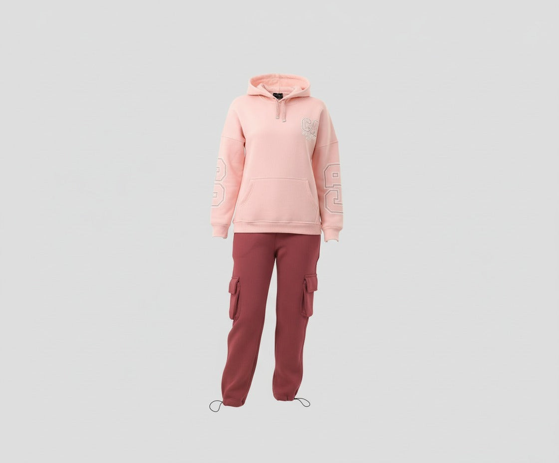 Girls’ Sporty Hoodie & Cargo Jogger Set