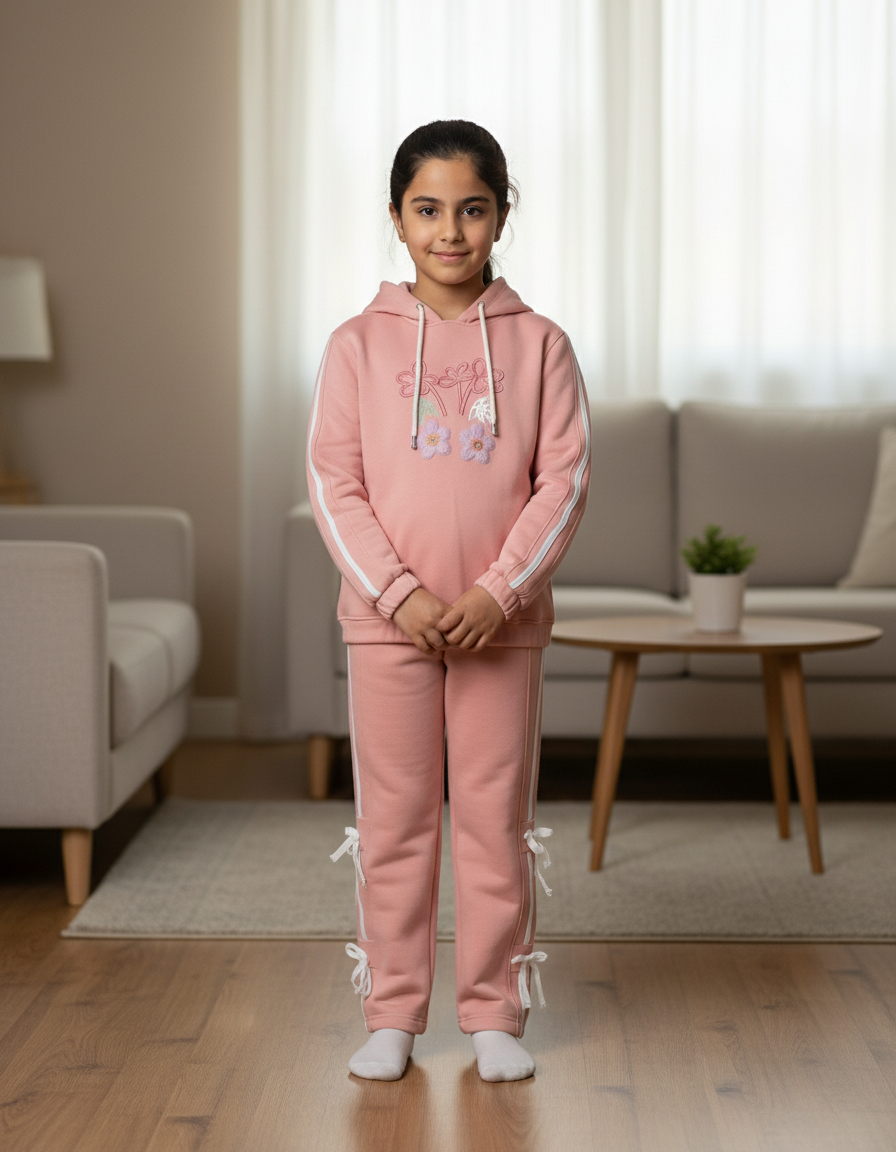 Girls' Floral Hoodie & Pants Set