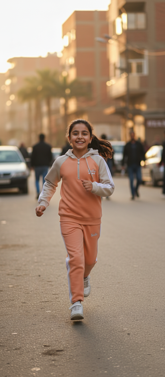 Girls’ Soft Fleece Zip-Up Tracksuit — Color Block Design